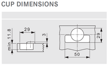 Tiomos Mini 95°, Self-Close Hinge, Screw-On