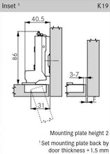 Tiomos Soft-Close Hinge, Dowel 110°