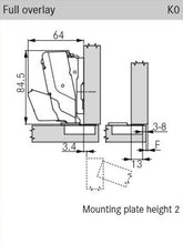 Tiomos Soft-Close Hinge, Impresso 155°