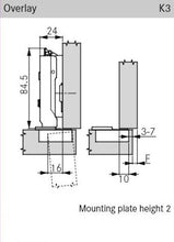 Tiomos Soft-Close Hinge, Dowel 95°
